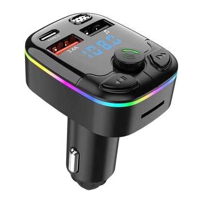 Bluetooth 5.0 Car FM Transmitter PD Type-C Dual USB